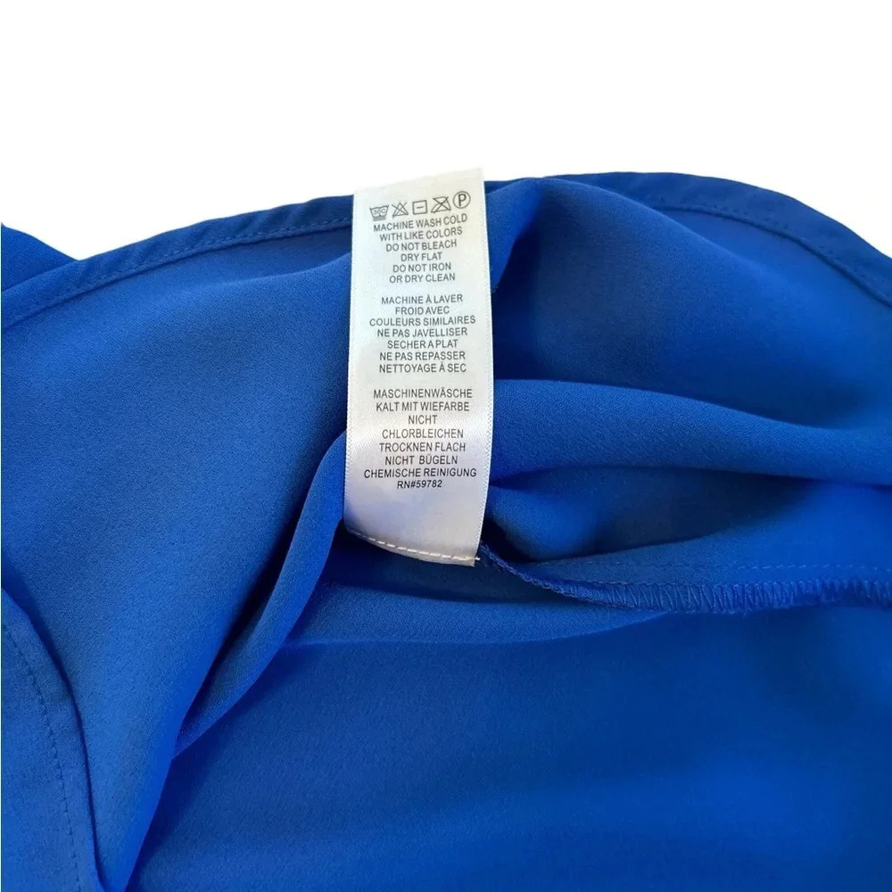 NWT Adrianna Papell Large Blouse Royal Blue Dolman Cap Sleeve V-Neck Tunic Top - Picture 8 of 10